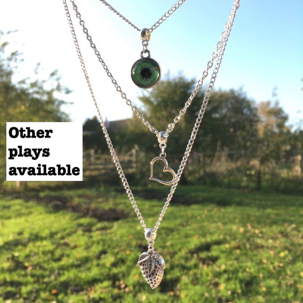 Shakespeare 3 layered necklace with the story/play of your choice