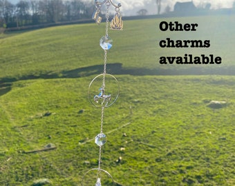 Charlotte Bronte inspired suncatcher with the charms of your choice