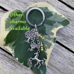 Thomas Hardy beaded key ring - other charms and bead colours available