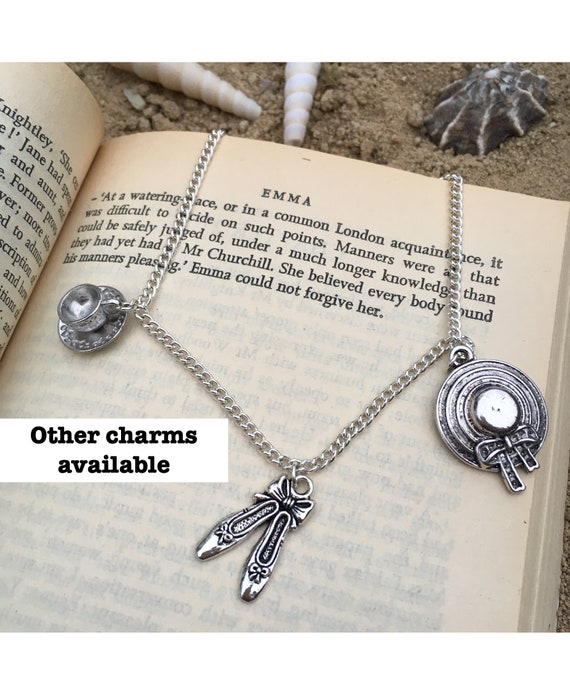 3 ~ HIGH QUALITY ENAMEL AUSTEN BOOK CHARMS EMMA jewelry Bracelet