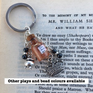 Shakespeare beaded key ring - other plays and bead colours available