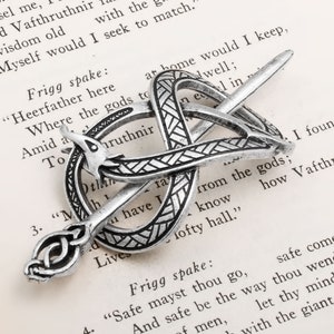 Viking Norse Dragon Infinity Knot Hair Pin Silver