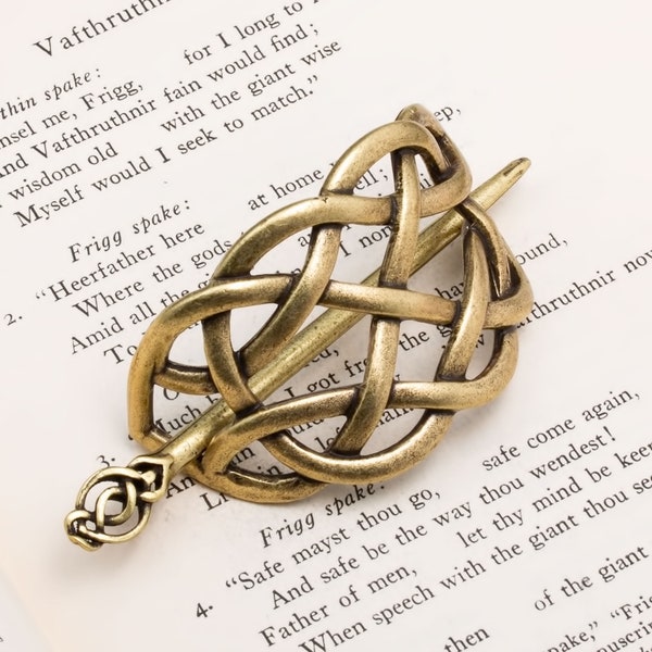 Viking Norse Celtic Infinity Knot Hair Pin Gold