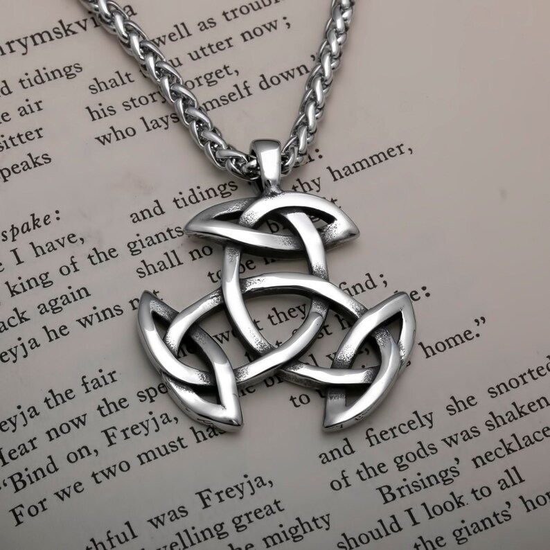 Viking Trinity Knot Stainless Steel Pendant Necklace Etsy