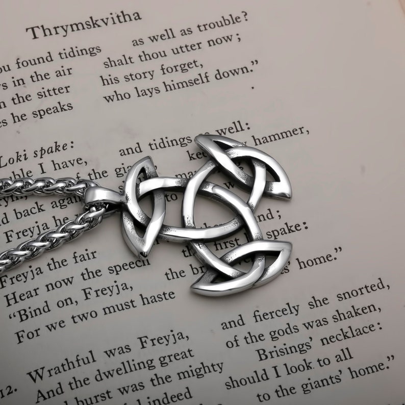 Viking Trinity Knot Stainless Steel Pendant Necklace Etsy