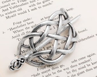 Viking Norse Celtic Infinity Knot Hair Pin Silver