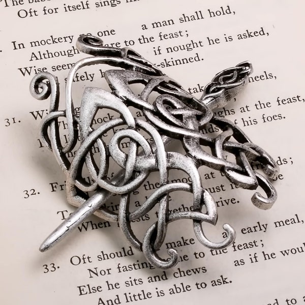 Viking Norse Celtic Hair Pin Norse Knot Silver