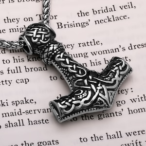 Viking Mjolnir Thor's Hammer Stainless Steel Pendant Necklace