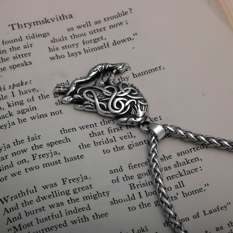 Viking Raven Norse Knots Stainless Steel Pendant Necklace Etsy