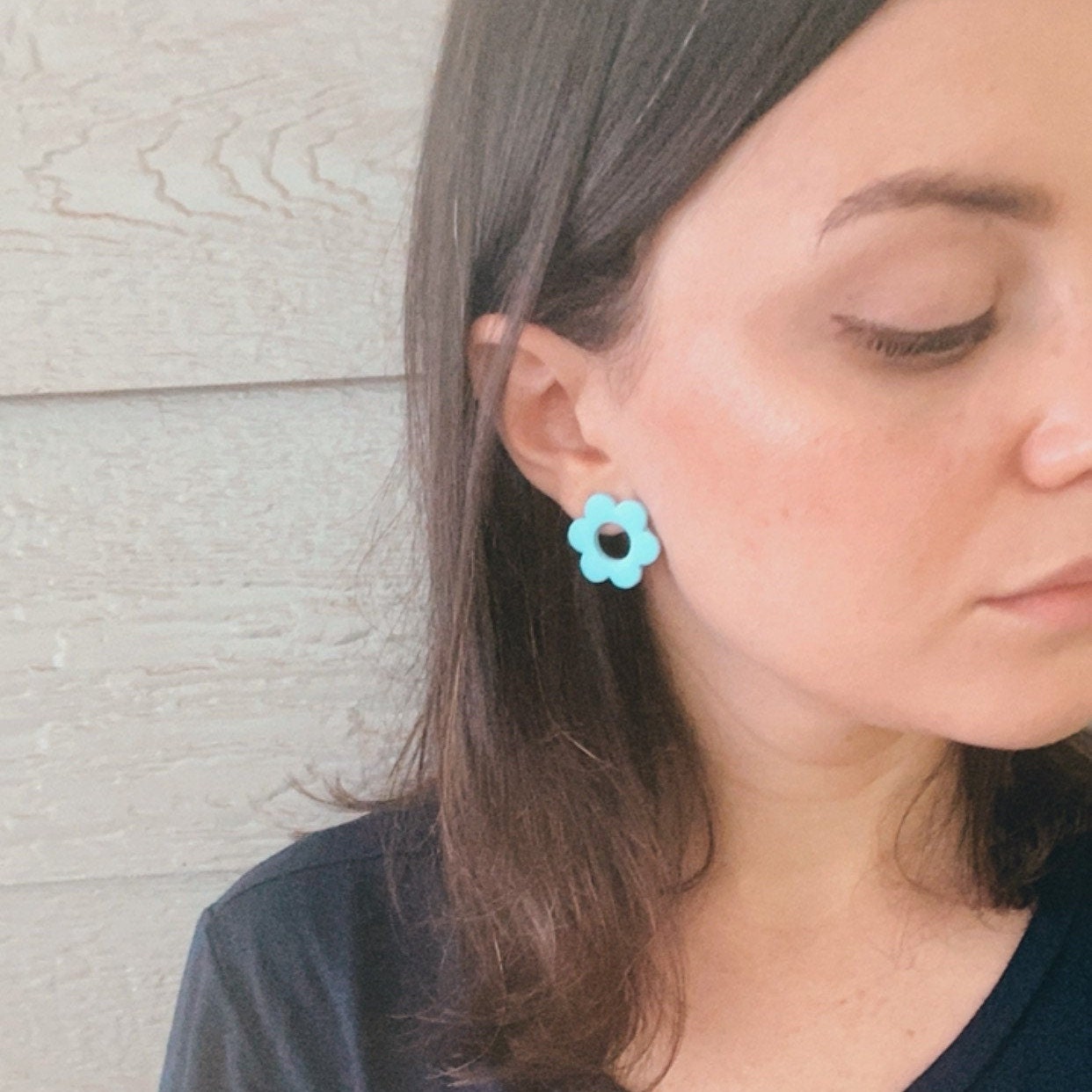 Small flower earrings Daisy earrings polymer clay flower Etsy