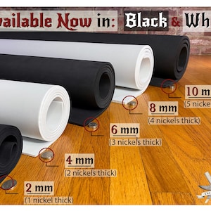 EVA Foam - 1mm to 10mm options, 35&quot; x 59&quot; Sheet, Black & White, Ultra High Density 85 kg/m3, for Cosplay, Costuming, Crafting by The Foamory