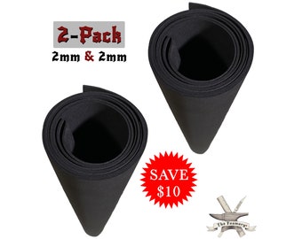 2-Pack: 2mm Thick EVA Foam 35" x 59" Sheets, Black or White options, Ultra High Density 85 kg/m3 by The Foamory for Cosplay and Crafting