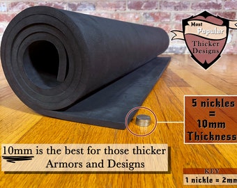 EVA Foam - 10mm, 35" x 59" Sheet, Black or White, Ultra High Density 85 kg/m3, by The Foamory for Cosplay, Costuming, Crafting