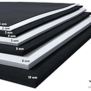 EVA Foam - 1mm to 10mm Thickness Options, 14" x 39" Sheet, Black & White, Ultra High Density 85 kg/m3, by The Foamory for Cosplay / Crafting