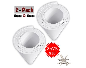 2-Pack: 6mm Thick EVA Foam 35" x 59" Sheets, White or Black, Ultra High Density 85 kg/m3 by The Foamory, Cosplay Costuming and Crafting