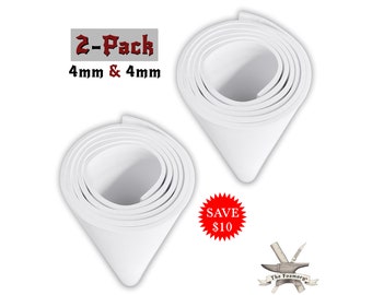 2-Pack: 4mm Thick EVA Foam 35" x 59" Sheets, White and Black options, Ultra High Density 85 kg/m3 by The Foamory for Cosplay and Crafting