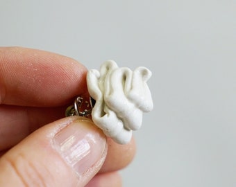 PIN / BROOCH - White ceramic chewing gum, food pin, ceramic pin, ceramic brooch, unique jewelry, handmade