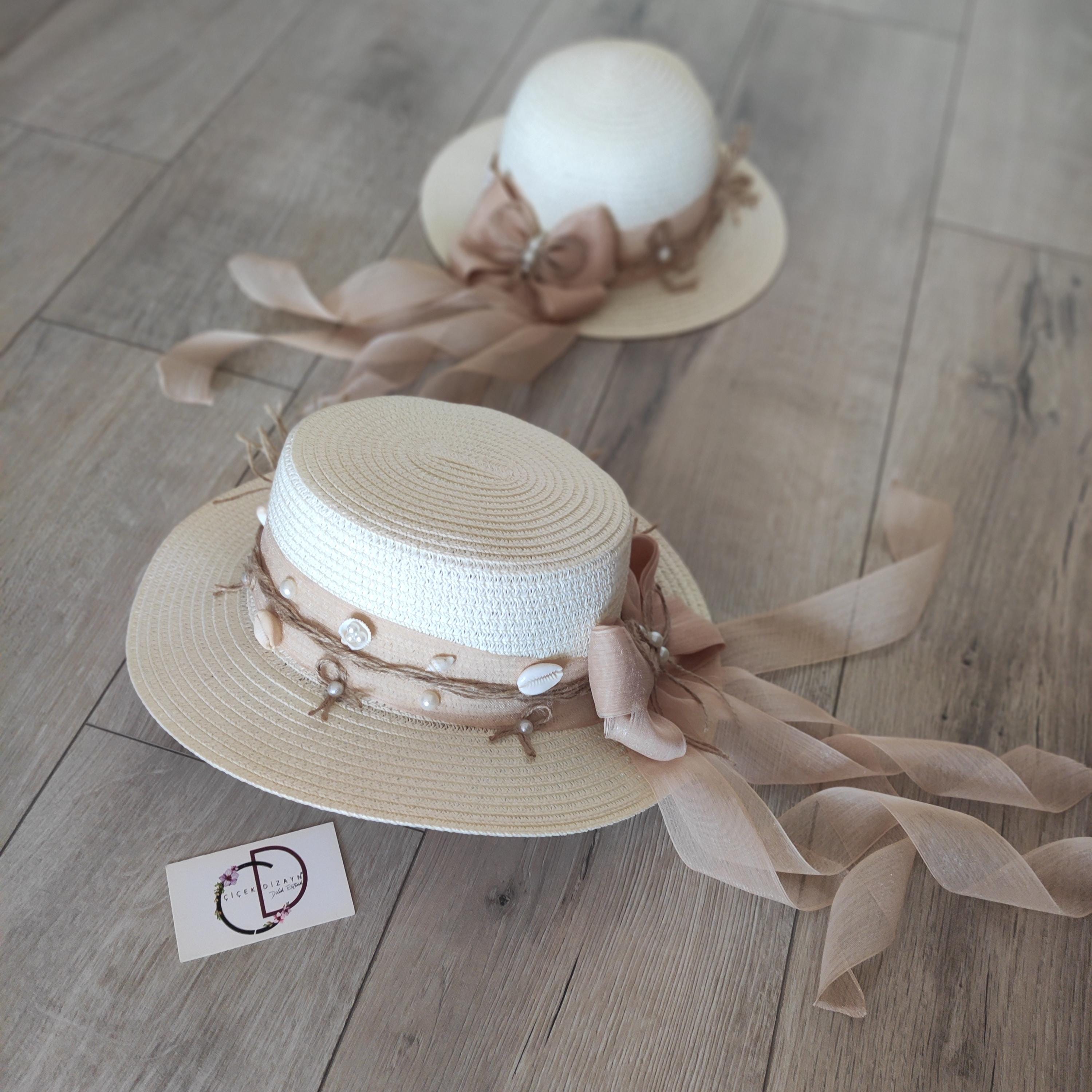 Chic Cream Sun Hat with Floral Detail Women main image 3