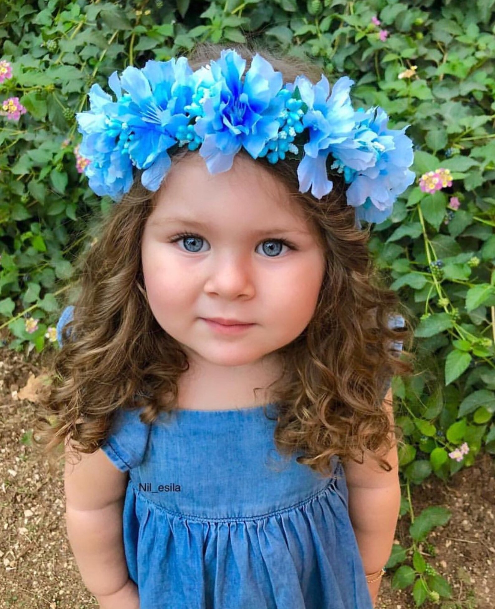 Blue Flower Crown Pink Floral Tiara Women Headpiece Flower Etsy