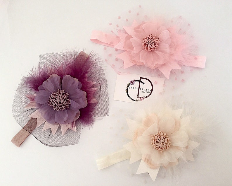Baptism Headpiece Newborn Infant Photo Prop Christening Headbow Birthday Hair Band Toddler Flower Headband Baby Girl Baby Shower Gift