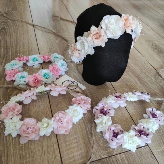 6 Stück Blumenkränze Für Frauen & Mädchen – Blumen-Stirnbänder Für Hochzeit, Boho-Party Oder Fotoshooting (Umfang 52-58 Cm)