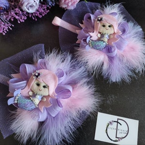 Mermaid Birthday Headband: Pink & Purple Costume Hair Clip