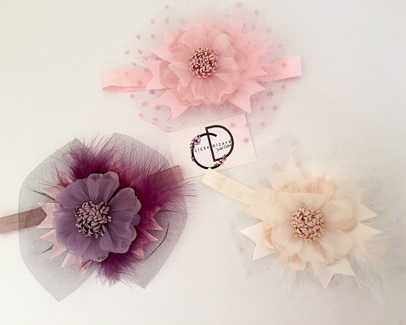 Baptism Headpiece Newborn Infant Photo Prop Christening Headbow Birthday Hair Band Toddler Flower Headband Baby Girl Baby Shower Gift