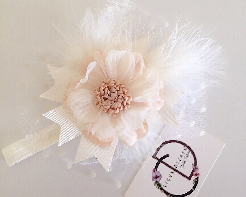 Baptism Headpiece Newborn Infant Photo Prop Christening Headbow Birthday Hair Band Toddler Flower Headband Baby Girl Baby Shower Gift