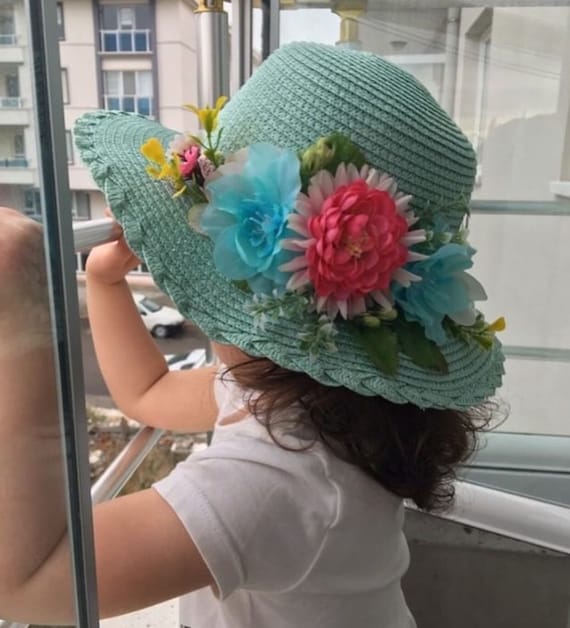 Floral baby hat hot sale