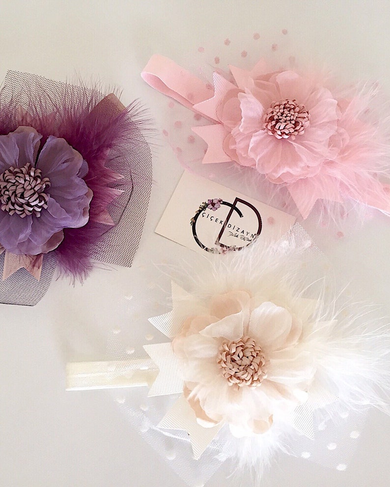 Baptism Headpiece Newborn Infant Photo Prop Christening Headbow Birthday Hair Band Toddler Flower Headband Baby Girl Baby Shower Gift