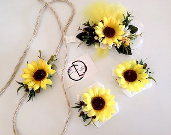 Sunflower Mommy and Me Headband Set: Floral Headpiece & Sandal Clips