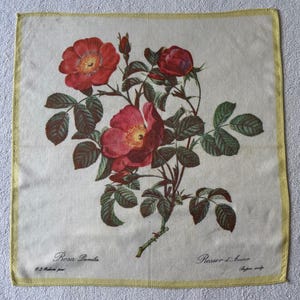 Redouté roses handkerchiefs, vintage, 1x new and 2 used ones for free
