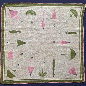 Little silk scarf with umbrella&#39;s, late 1950s, early 1960s