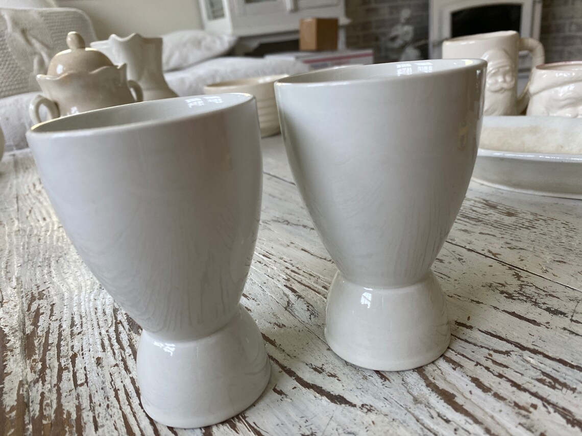 Pair Vintage Arabia Large Egg Cups Etsy