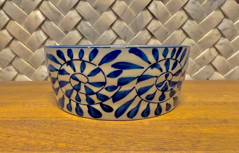 Hand Painted Blue and White Ceramic Bowl Etsy