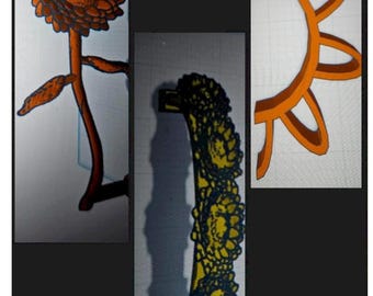 3D flower handles for tumbler/cup