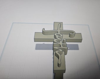 3D stl digital file for faith cross handle