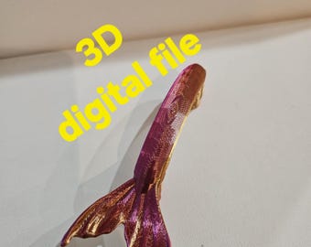 3D STL Digital file Mermaid handle for tumbler/cup