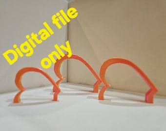 3D STL digital file heart handle for tumbler/cup