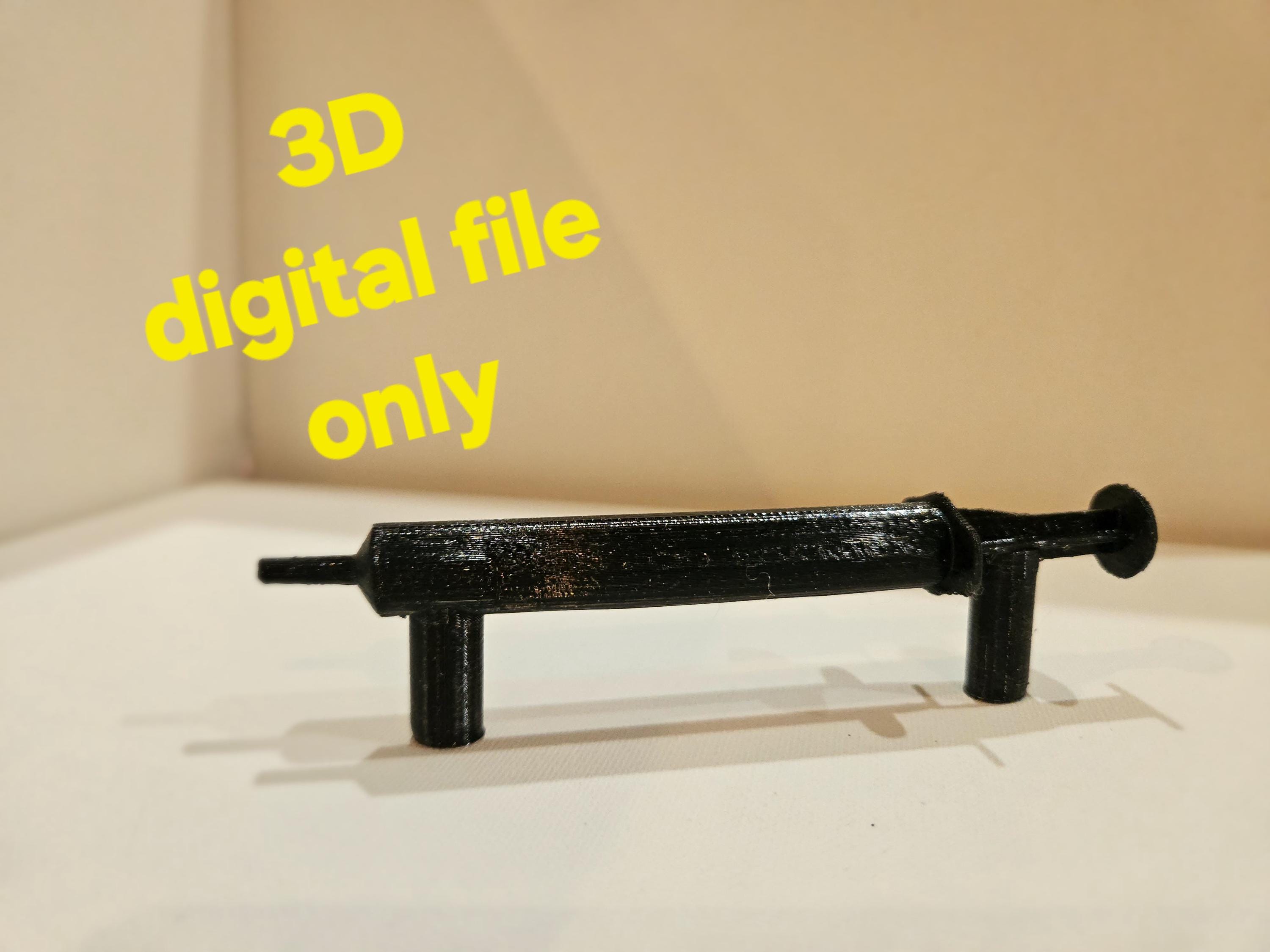 3D STL digital file for Syringe handle for tumbler/cup