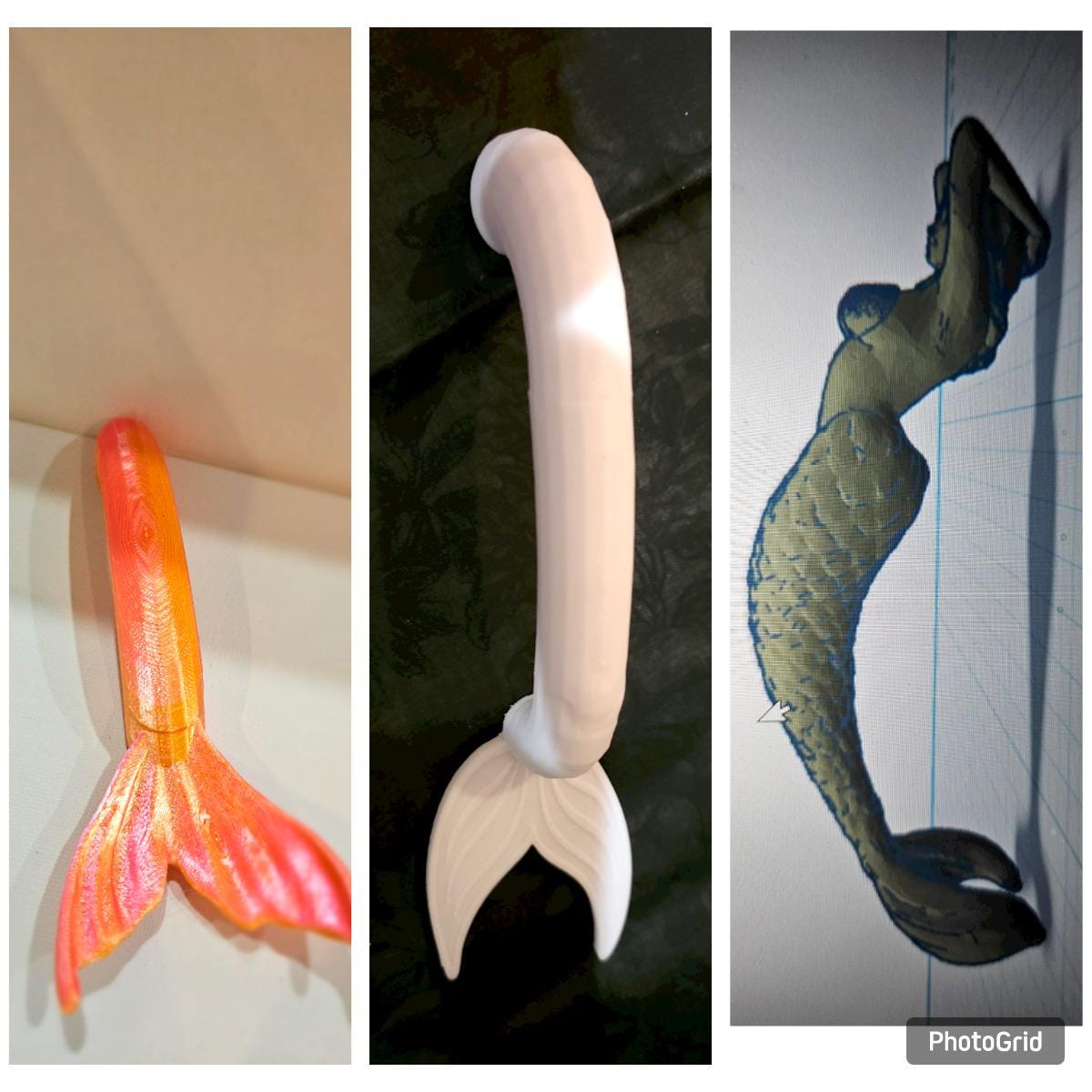 3D mermaid handles for tumbler/cup