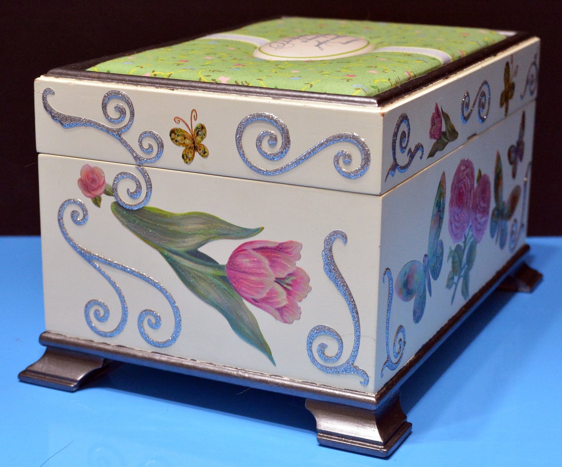 Hand Decorated Vintage Music Box Moments of Beauty Hallmark Etsy
