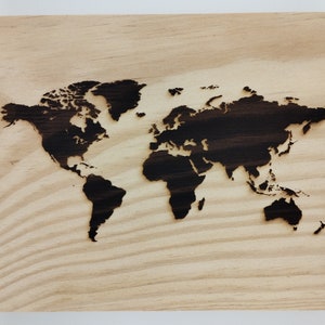 World Map Engraved Cutting Board