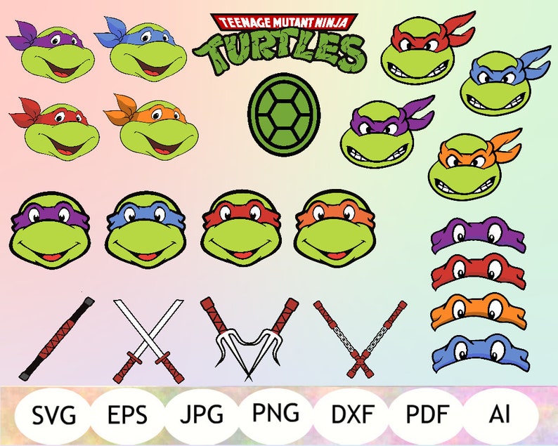 Download Teenage Mutant Ninja Turtles SVG TMNT Cut Files TMNT | Etsy