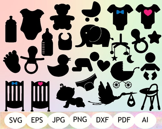Download Baby Shower SVG Baby Shower Silhouette Baby SVG Crib SVG ...