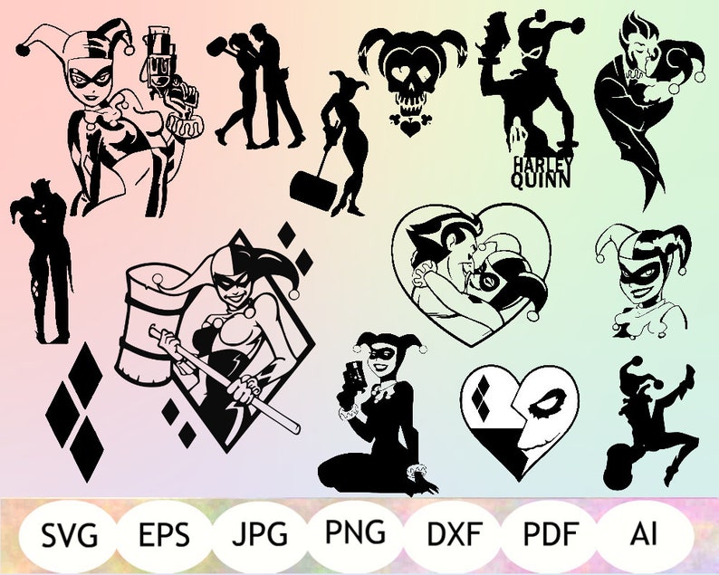 Download Harley Quinn SVG Harley Quinn Silhouette Harley Quinn | Etsy