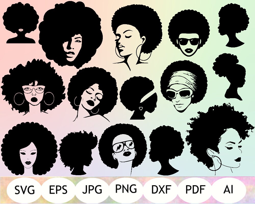 Download Afro Woman SVG Afro Woman Silhouette Afro Woman Clipart | Etsy
