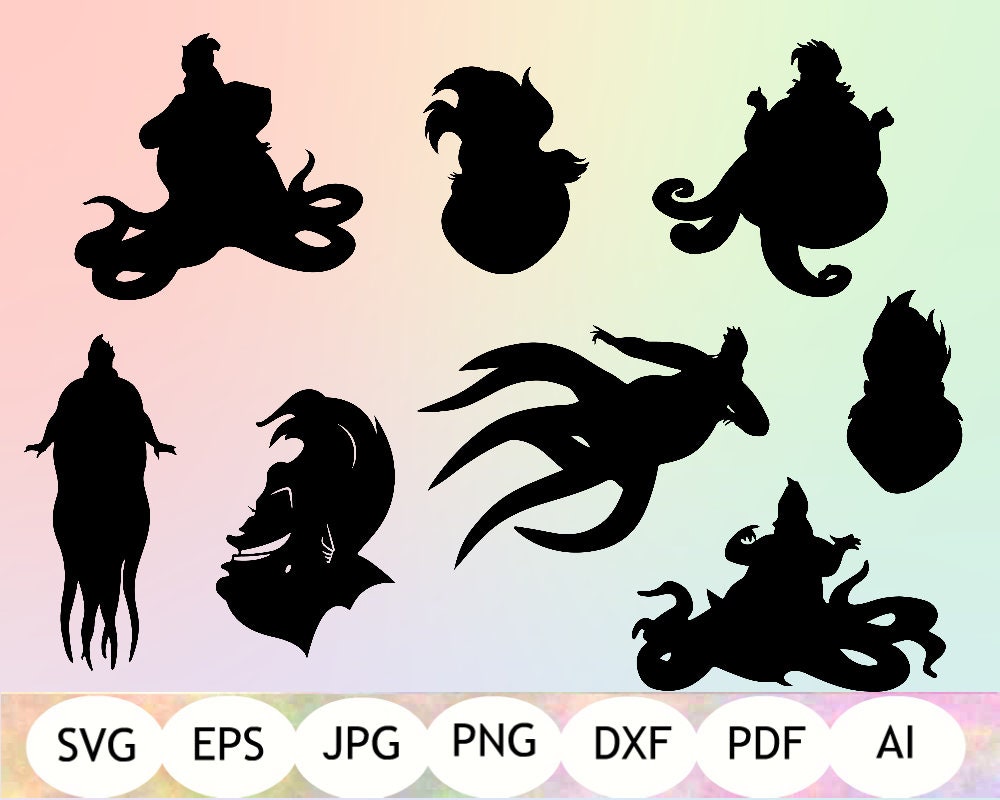 Ursula SVG Ursula Silhouette Ursula Clipart Ursula DXF | Etsy