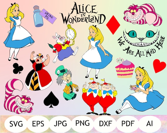 Download Alice in Wonderland SVG Alice in Wonderland Clipart Alice in | Etsy