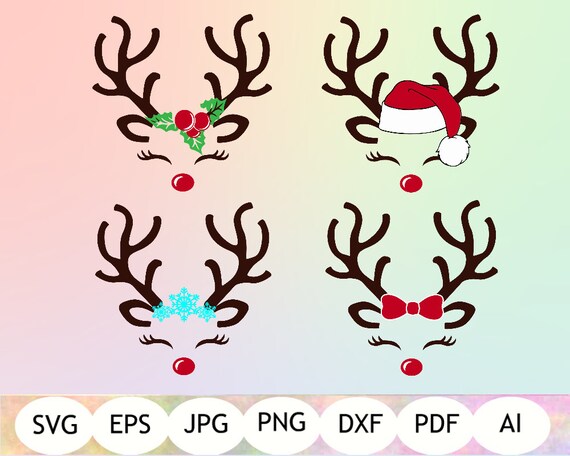 Download Reindeer Face SVG Bundle Cute Reindeer Face SVG Cute Deer ...